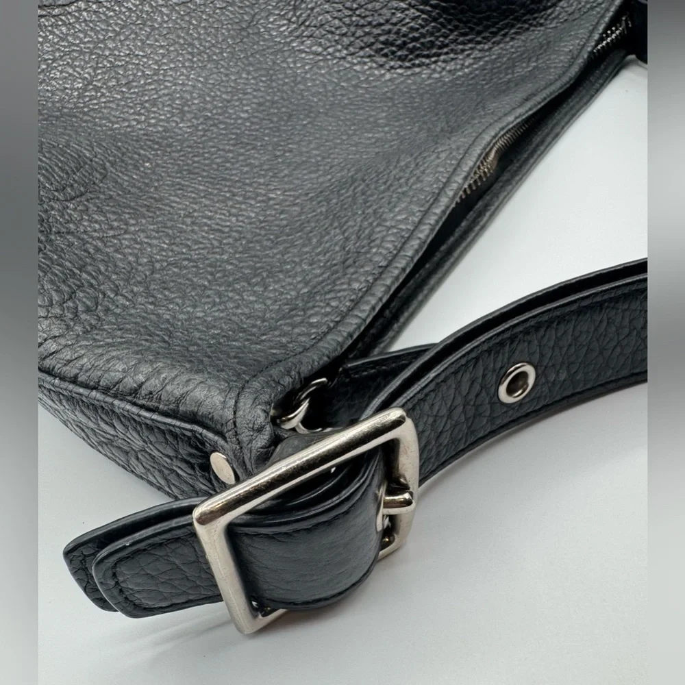 Coach Sara Black Textured Leather Shoulder Bag | Good Used Condition